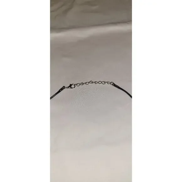 Handmade Acrylic Skin Pendant Necklace Teardrop Pink Blue White Silver Black - Picture 2 of 4